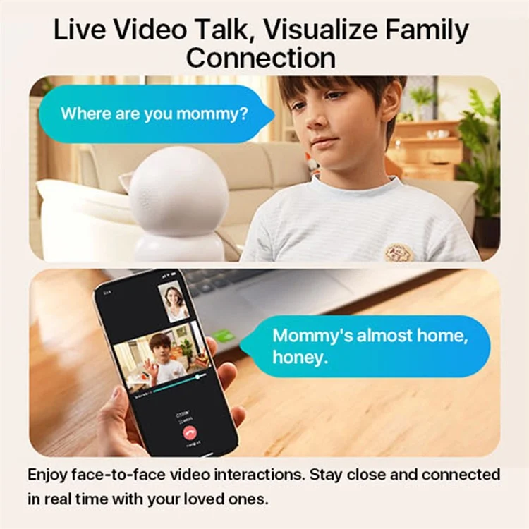 C528M 3MP Dual Lens HD Video Intercom Camera Auto-Track Anti-Theft Indoor WiFi Camera, No TF Card