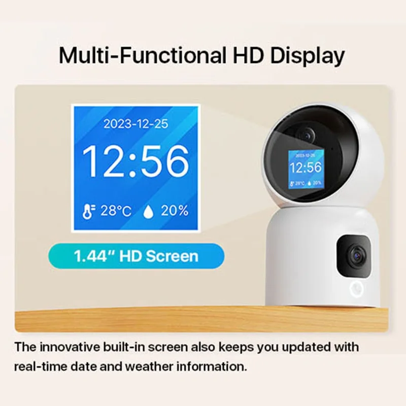 C528M 3MP Dual Lens HD Video Intercom Camera Auto-Track Anti-Theft Indoor WiFi Camera, No TF Card