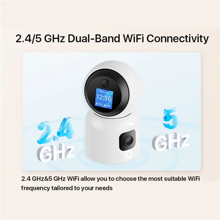 C528M 3MP Dual Lens HD Video Intercom Camera Auto-Track Anti-Theft Indoor WiFi Camera, No TF Card