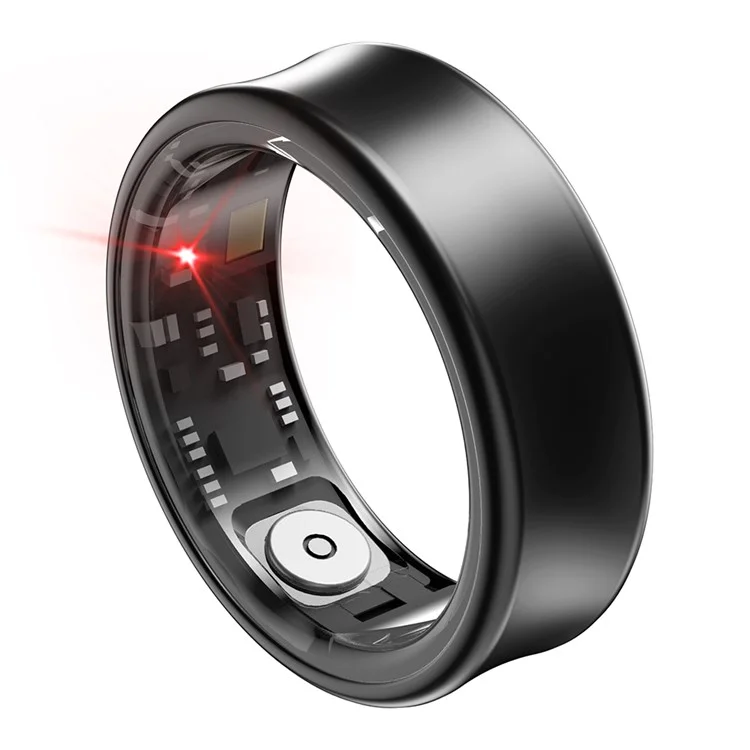 SR05 Ultra-Thin Waterproof Multifunction Bluetooth-compatible Health Monitoring Smart Ring, No Charging Case - Matte Black / Size 7