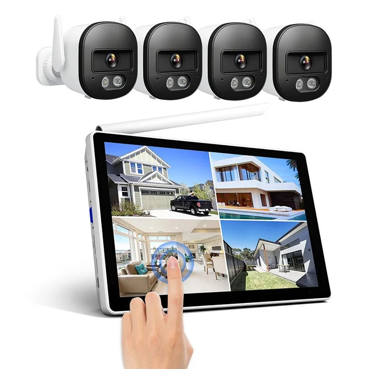 Kit Nvr Srihome (NVS010 10,1 Polegadas Monitor de Tela de Toque + 4pcs IPC056 Câmeras de 5mp) - Plugue da ue