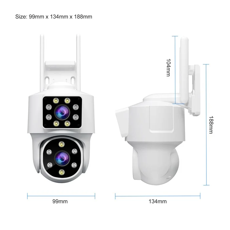 SRIHOME SH063 2MP+2MP Dual Lens HD Camera Humanoid Tracking Two-Way Audio WiFi Security Camera - US Plug