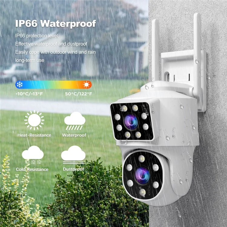 SRIHOME SH063 2MP+2MP Dual Lens HD Camera Humanoid Tracking Two-Way Audio WiFi Security Camera - US Plug