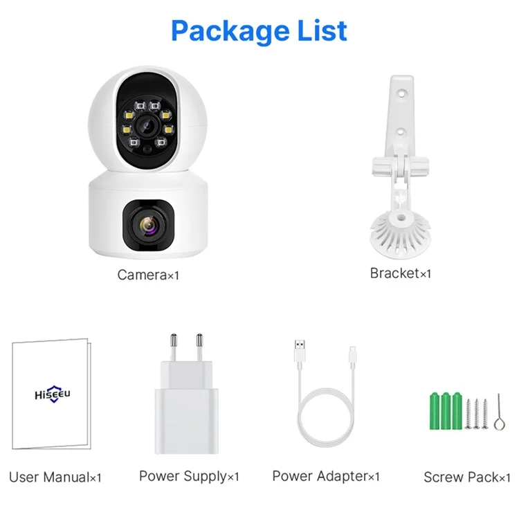 FH3C Dual Lens Wireless WiFi Monitoring Home Camera Panoramic Pet Monitor - US Plug
