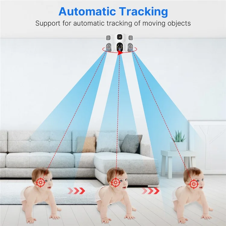 FH3C Dual Lens Wireless WiFi Monitoring Home Camera Panoramic Pet Monitor - US Plug