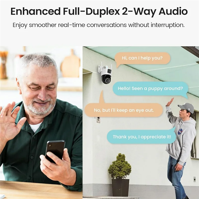 ZOSI C298SE 6MP Dual Lens HD WiFi Camera Humanoid Tracking Two-Way Audio Security Camera - AU Plug