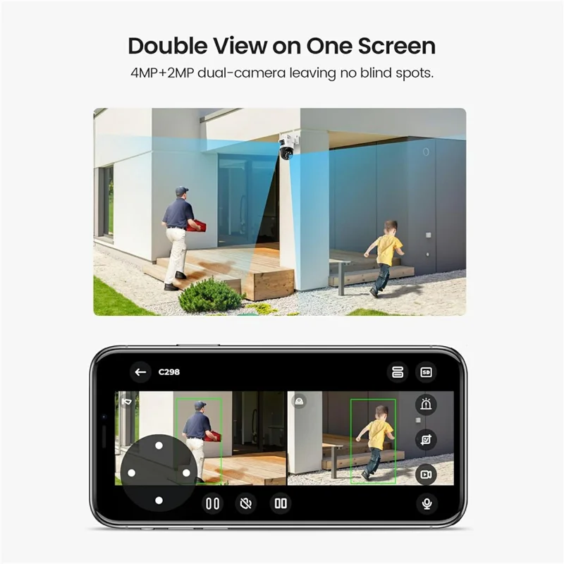 ZOSI C298SE 6MP Dual Lens HD WiFi Camera Humanoid Tracking Two-Way Audio Security Camera - AU Plug