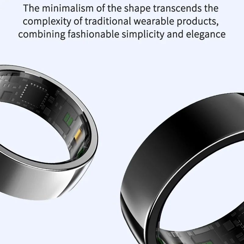 PX01 Bluetooth Sleep Health Monitoramento de Saúde Smart Ring Multifunction Dinhing Ring Com Caixa de Carregamento - Prata / Tamanho 7