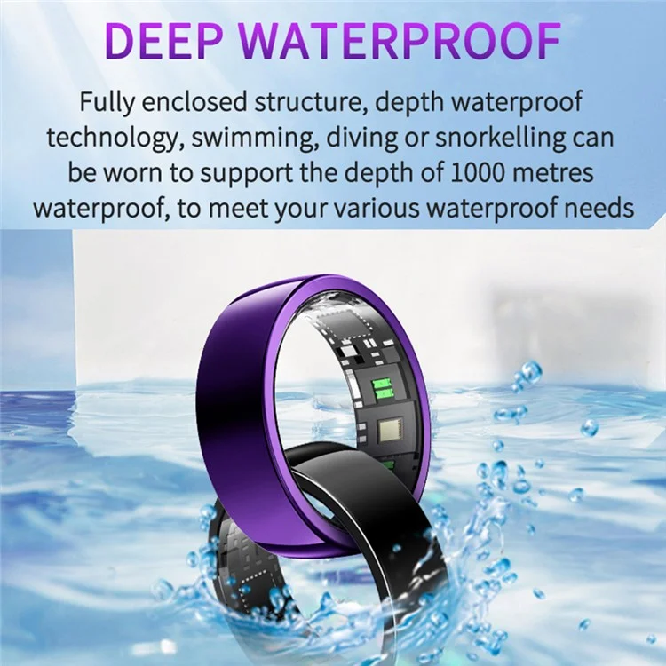 PX01 Bluetooth Sleep Health Monitoramento de Saúde Smart Ring Multifunction Dinhing Ring Com Caixa de Carregamento - Prata / Tamanho 7