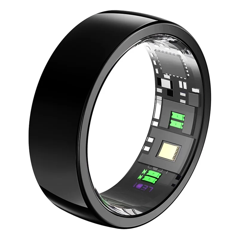 PX01 Bluetooth Sleep Monitoring Smart Ring Многофункциональное Кольцо Пальца с Зарядным Корпусом - Черный / Размер 7