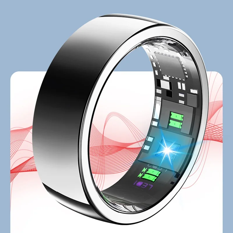 PX01 Bluetooth Sleep Monitoring Smart Ring Многофункциональное Кольцо Пальца с Зарядным Корпусом - Черный / Размер 7