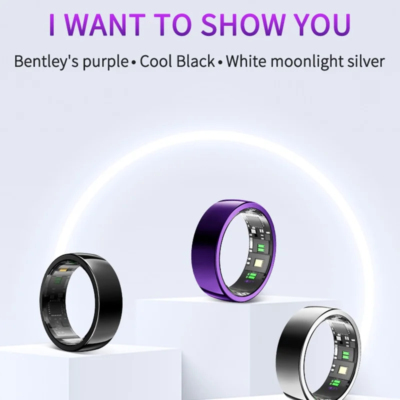 PX01 Bluetooth Sleep Health Monitoramento de Saúde Smart Ring Multifunction Tow Ring Com Base de Carregamento - Prata / Tamanho 7