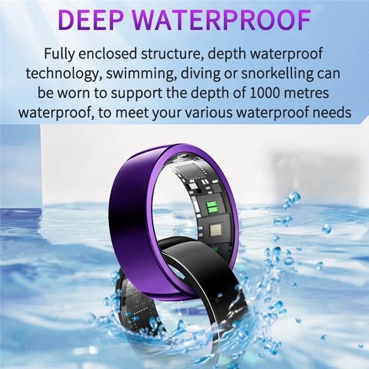 PX01 Bluetooth Sleep Health Monitoramento de Saúde Smart Ring Multifunction Tow Ring Com Base de Carregamento - Prata / Tamanho 7