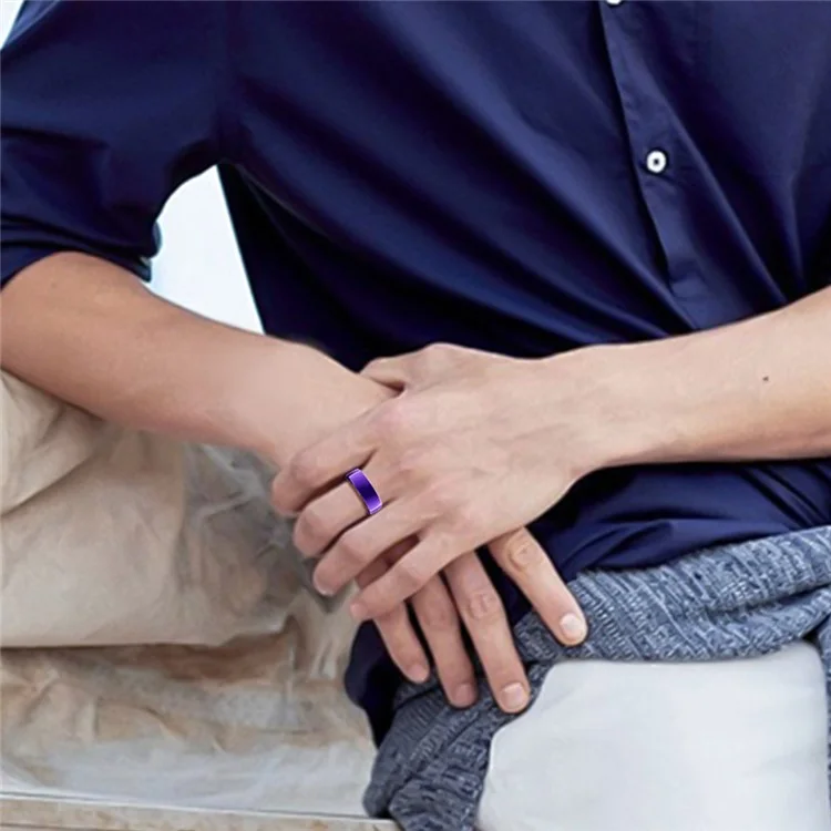 PX01 Bluetooth-compatible Sleep Health Monitoring Smart Ring Multifunction Finger Ring with Charging Base - Purple / Size 11
