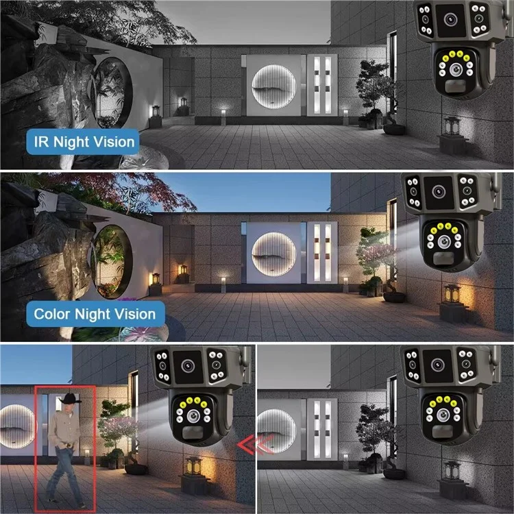 Q38 4g-version Outdoor HD Nacht Vision Security Camera Zwei-wege-audio-multi-screen-solarkamera