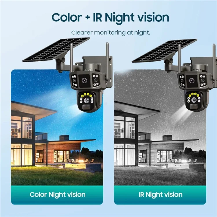 Q38 4g-version Outdoor HD Nacht Vision Security Camera Zwei-wege-audio-multi-screen-solarkamera