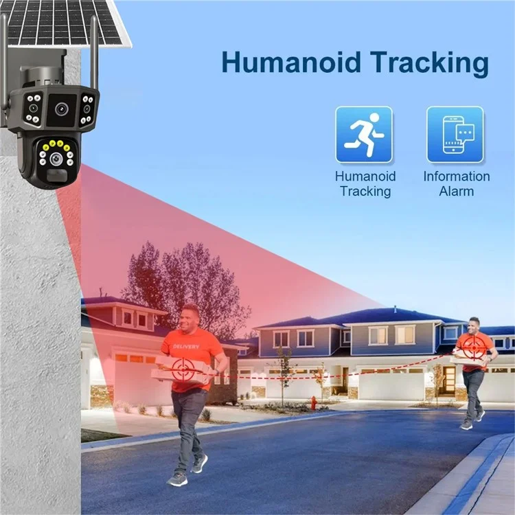 Q38 4g-version Outdoor HD Nacht Vision Security Camera Zwei-wege-audio-multi-screen-solarkamera