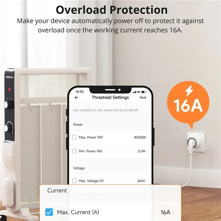 SONOFF S60TPG iPlug WiFi Smart Plug Home Appliances Control Plug, Type G