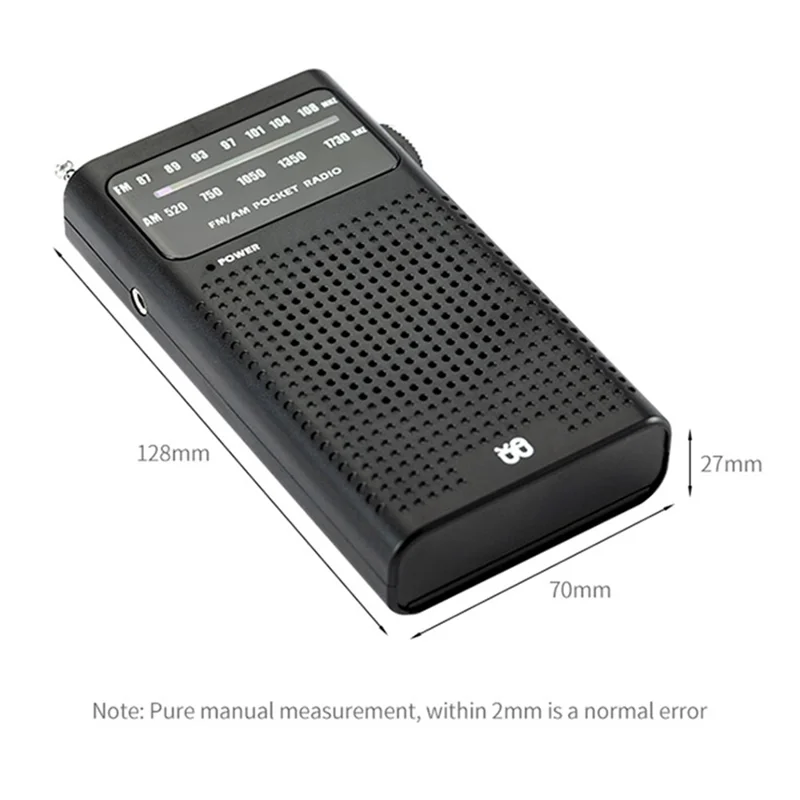 W-908 Full Channel Two Band Elderly People Radio FM / AM Portable Radio, Battery Powered - White