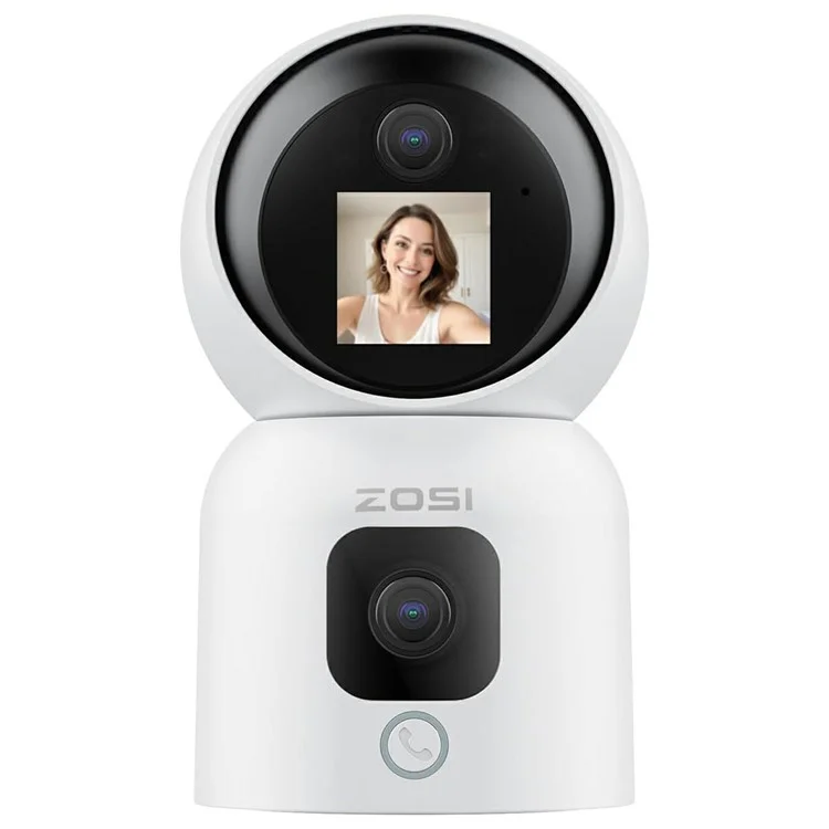 ZOSI C528M 6MP Smart Security Camera Home Surveillance Dual-Lens Monitor with Screen - US Plug