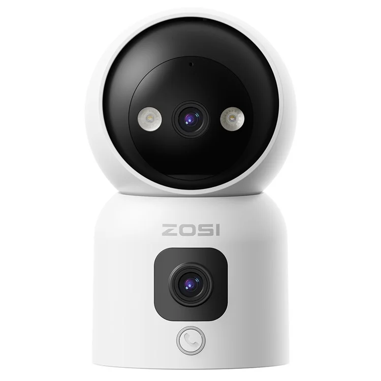 ZOSI C528D 4MP Smart Camera Dual Lens Monitor HD Night Vision Two-Way Audio Surveillance Camera - US Plug