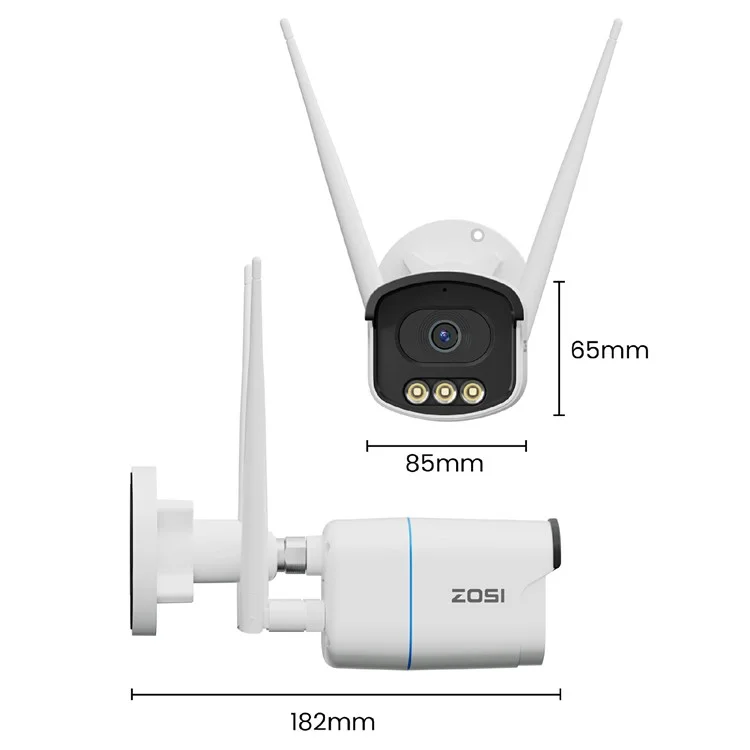 ZOSI C186A Flagship Version Security Camera Two-Way Voice 5MP HD Surveillance Monitor Camera - US Plug