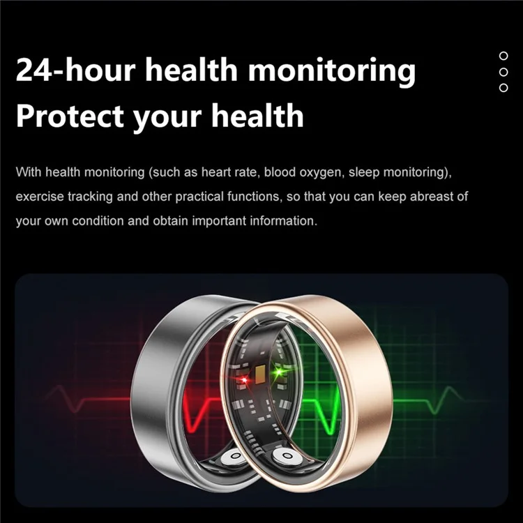 SR06 Aluminum Alloy Smart Ring Bluetooth-compatible Finger Health Tracker With Charging Case - Black  /  17.4mm Inner Dia