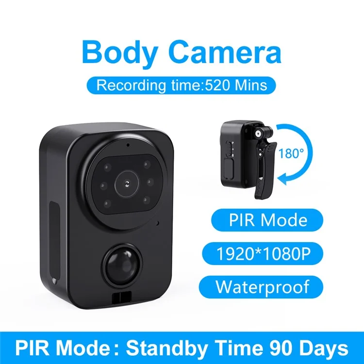 Caméra de surveillance HD étanche PD01 avec détecteur de mouvement pour la sécurité à domicile et à l'extérieur