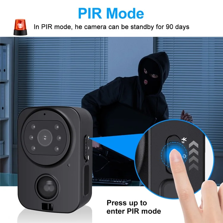 Caméra de surveillance HD étanche PD01 avec détecteur de mouvement pour la sécurité à domicile et à l'extérieur