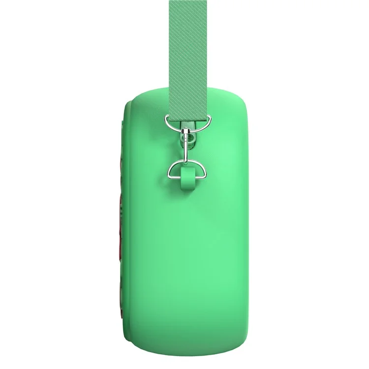 Funda de Transporte con Diseño de Animal de Dibujos Animados para Cámara Infantil, Bolso de Silicona con Bandolera y 5 Rollos de Papel Térmico - Verde