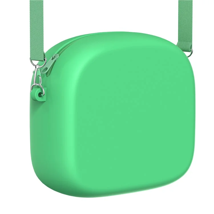 Funda de Transporte con Diseño de Animal de Dibujos Animados para Cámara Infantil, Bolso de Silicona con Bandolera y 5 Rollos de Papel Térmico - Verde