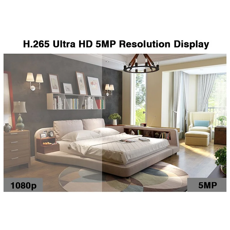 4 Channel H265 AHD DVR Kit Surveillance Camera High Definition Outdoor Security CCTV System - EU Plug