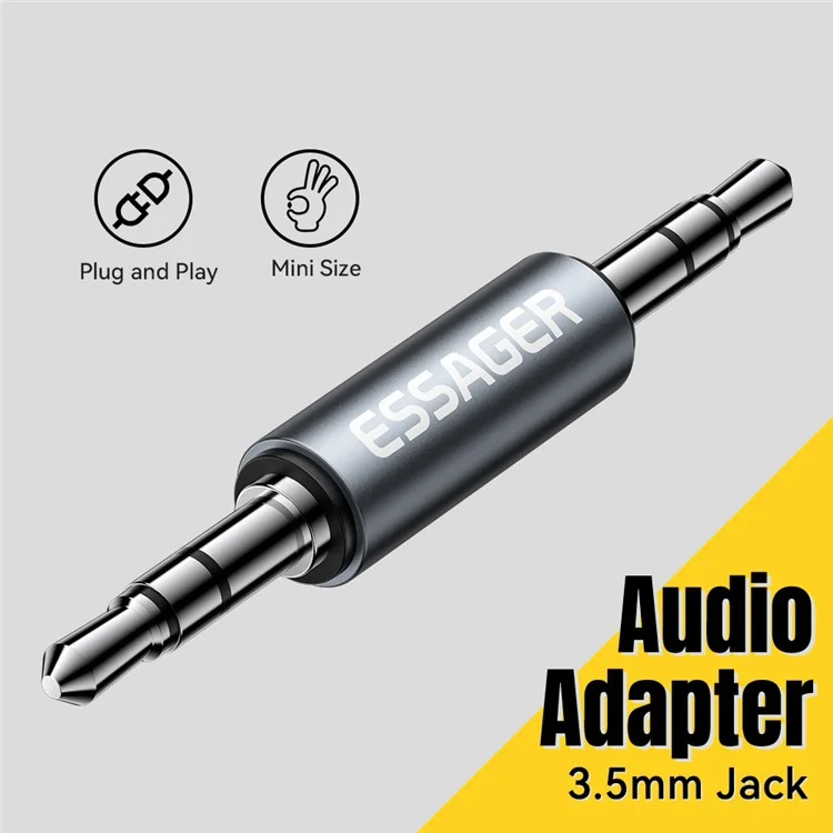 ESSAGER Adattatore Audio Maschio-Maschio da 3,5 mm Connettore Prolunga per Cavo Stereo