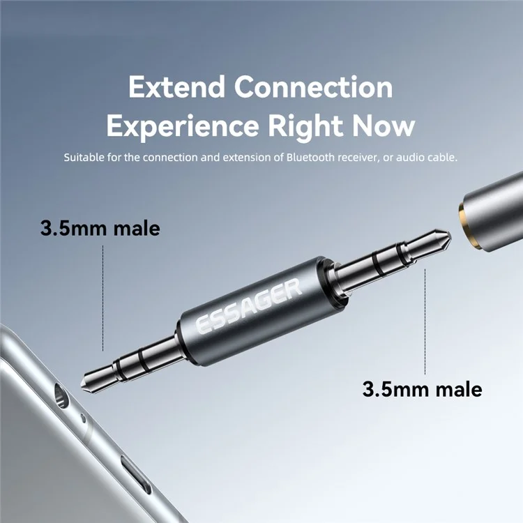 ESSAGER Adattatore Audio Maschio-Maschio da 3,5 mm Connettore Prolunga per Cavo Stereo