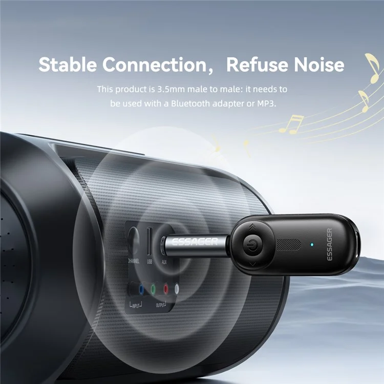 ESSAGER Adattatore Audio Maschio-Maschio da 3,5 mm Connettore Prolunga per Cavo Stereo
