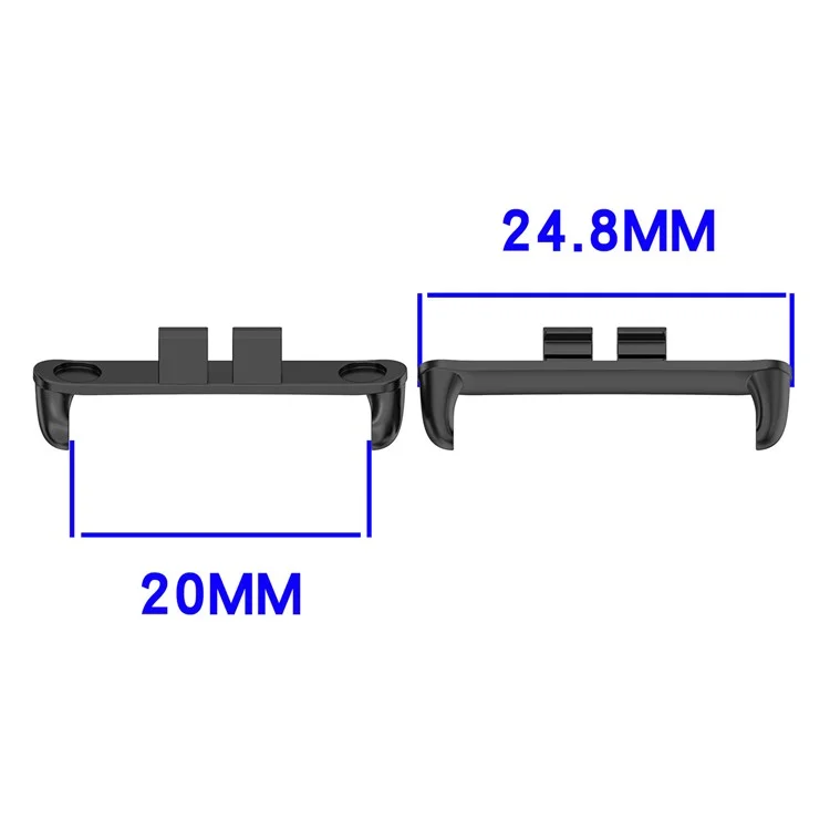 1 Pair For Honor Choice ROSSINI 2i Watch Band Connector 20mm Replacement Strap Adapters - Black