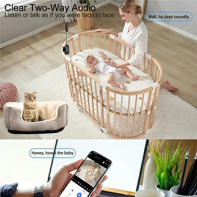 W8 Motion Detection Two Way Audio Monitor Camera 4K Ultra HD Smart Home Security Surveillance System