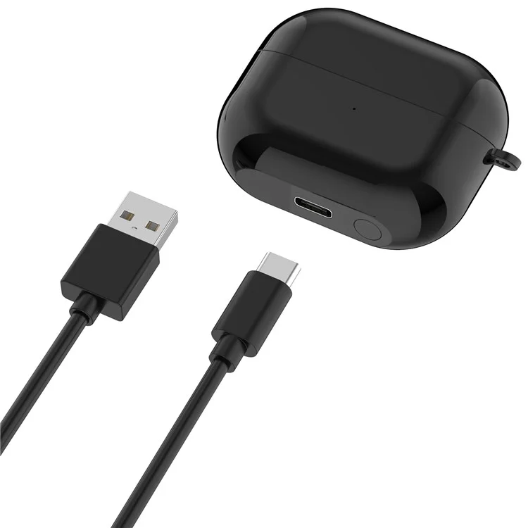 Estuche de carga para Samsung Galaxy Buds3 R530 con soporte para cable y carga inalámbrica - Negro