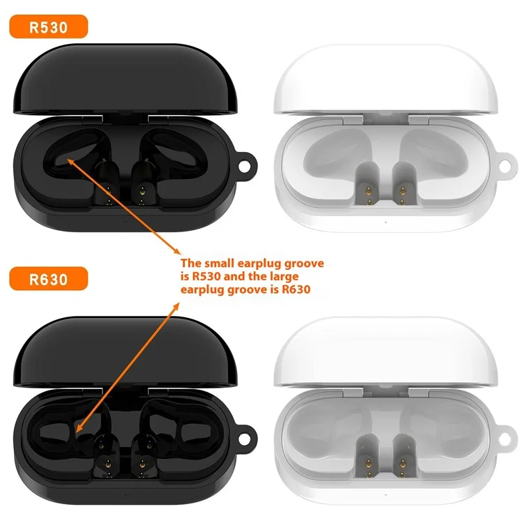 Estuche de carga para Samsung Galaxy Buds3 R530 con soporte para cable y carga inalámbrica - Negro