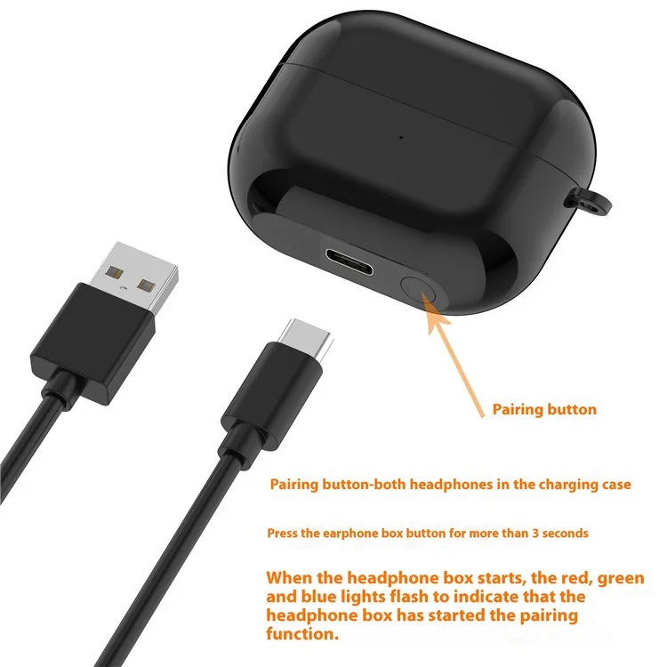 Para Samsung Galaxy Buds3 Pro R630 Estuche de carga Reemplazo Dock con Cable - Blanco
