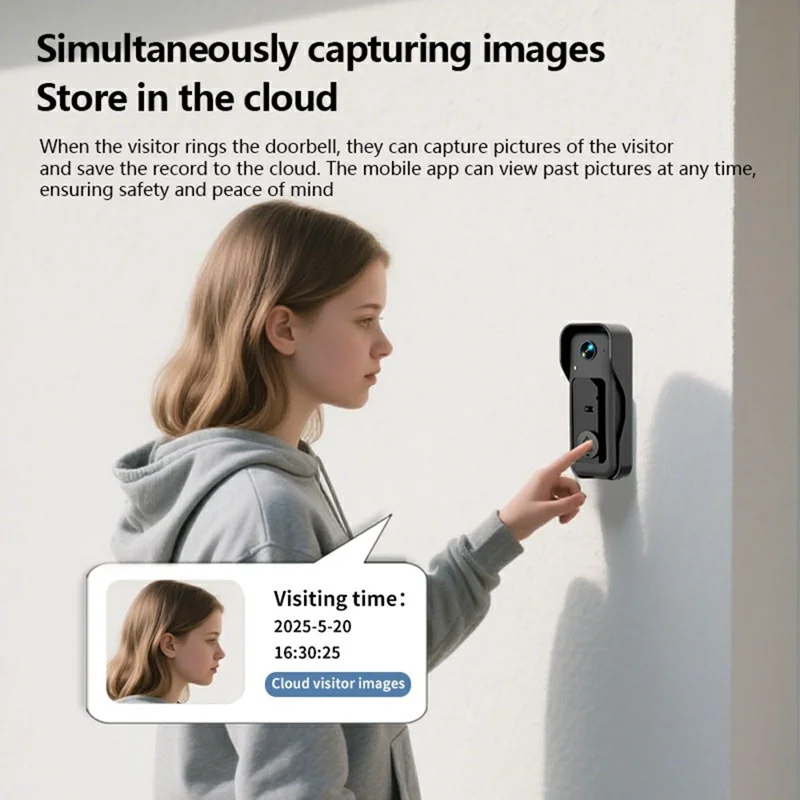 X6 Smart Video Doorbell 4.3 inch Display Wireless Intercom Infrared HD Night Vision for Home Use