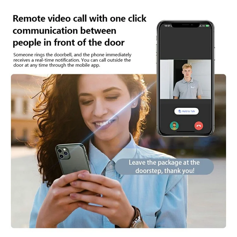 X6 Smart Video Doorbell Camera with 64G Memory Card 4.3 inch Display Wireless Intercom Infrared HD Night Vision