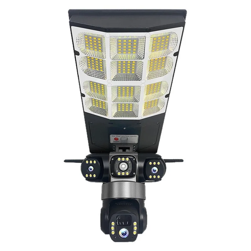 LD002 V380 Outdoor Solar Security Camera with Street Light 3 Screens Wireless Monitoring System - WiFi / US Plug