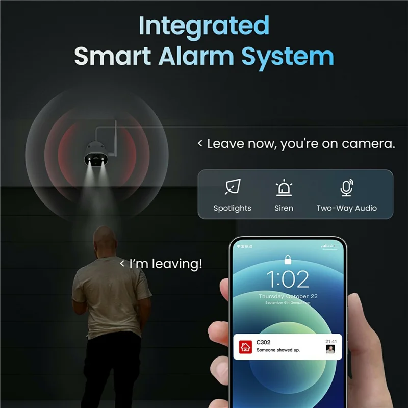 ZOSI 8CH 2K C302 Sistema di Sicurezza Domestico con Telecamere Wi-Fi 6 Rilevamento AI Umano Visione Notturna a Colori Monitor da 12 Pollici + 4 Telecamere da 3MP - Spina USA