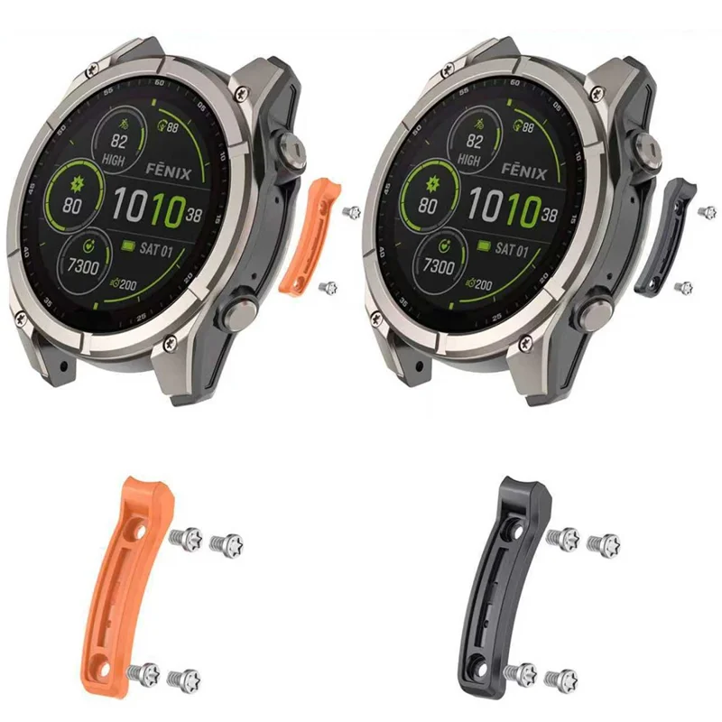 Bumper Strip for Garmin Fenix 8 Pro AMOLED 47mm / quatix 8 47mm / Tactix 8 47mm / Fenix 8 Solar 47mm / Fenix 8 AMOLED 47mm Metal Anti-collision Strip - Orange