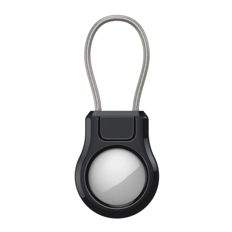 Funda protectora para Apple AirTag Tracker inteligente, resistente al agua, con correa de acero inoxidable / tornillos / herramienta - Negro