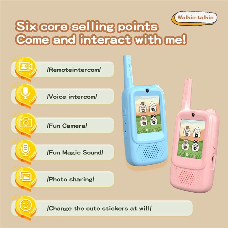 A1 Ricetrasmettitore Video per Bambini Senza Rete, Regalo con Chiamata HD, Cambio Voce e Condivisione Foto - Rosa / Blu