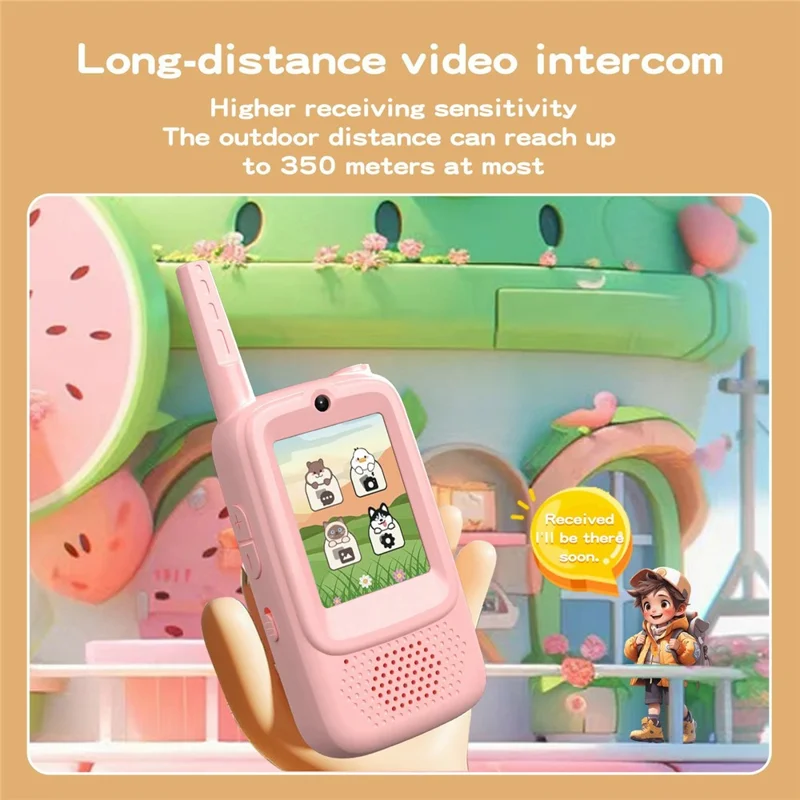 A1 Ricetrasmettitore Video per Bambini Senza Rete, Regalo con Chiamata HD, Cambio Voce e Condivisione Foto - Rosa / Blu