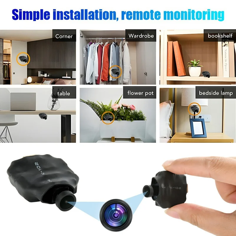 C1 WiFi Mini Camera Motion Detection Night Vision HD 1080P DIY Button Cam for Home Security Surveillance