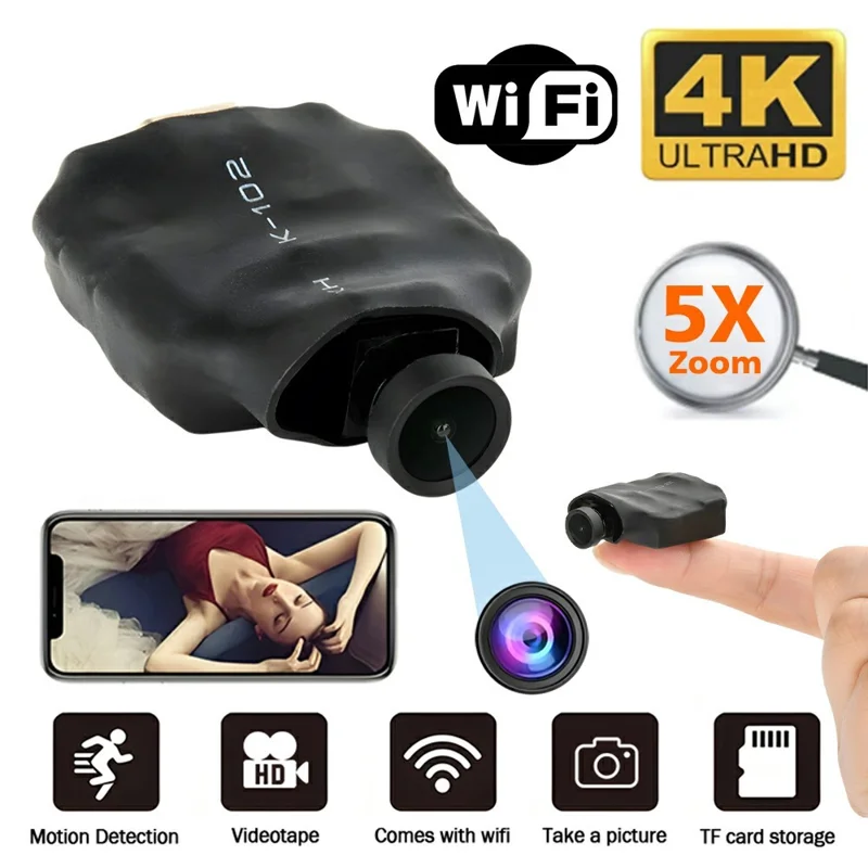 C1 WiFi Mini Camera Motion Detection Night Vision HD 1080P DIY Button Cam for Home Security Surveillance